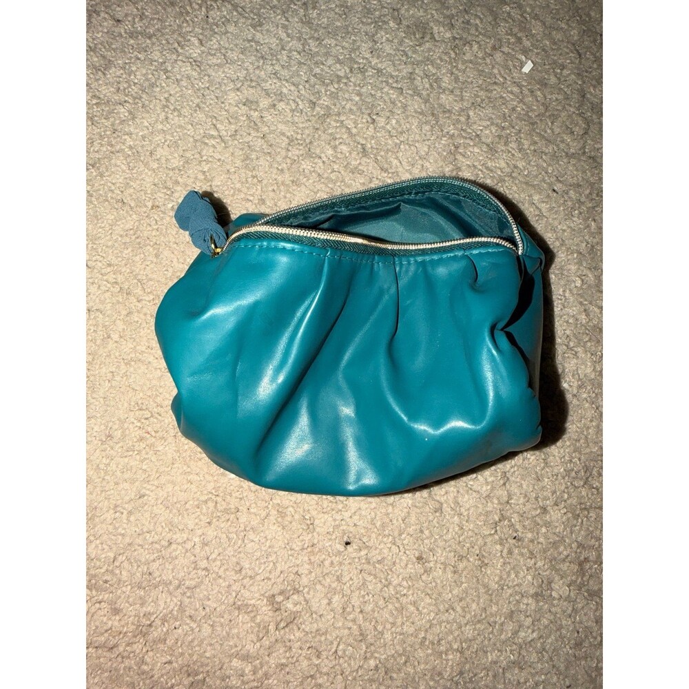 Small blue pouch cosmetic bag blue teal ulta zip bag